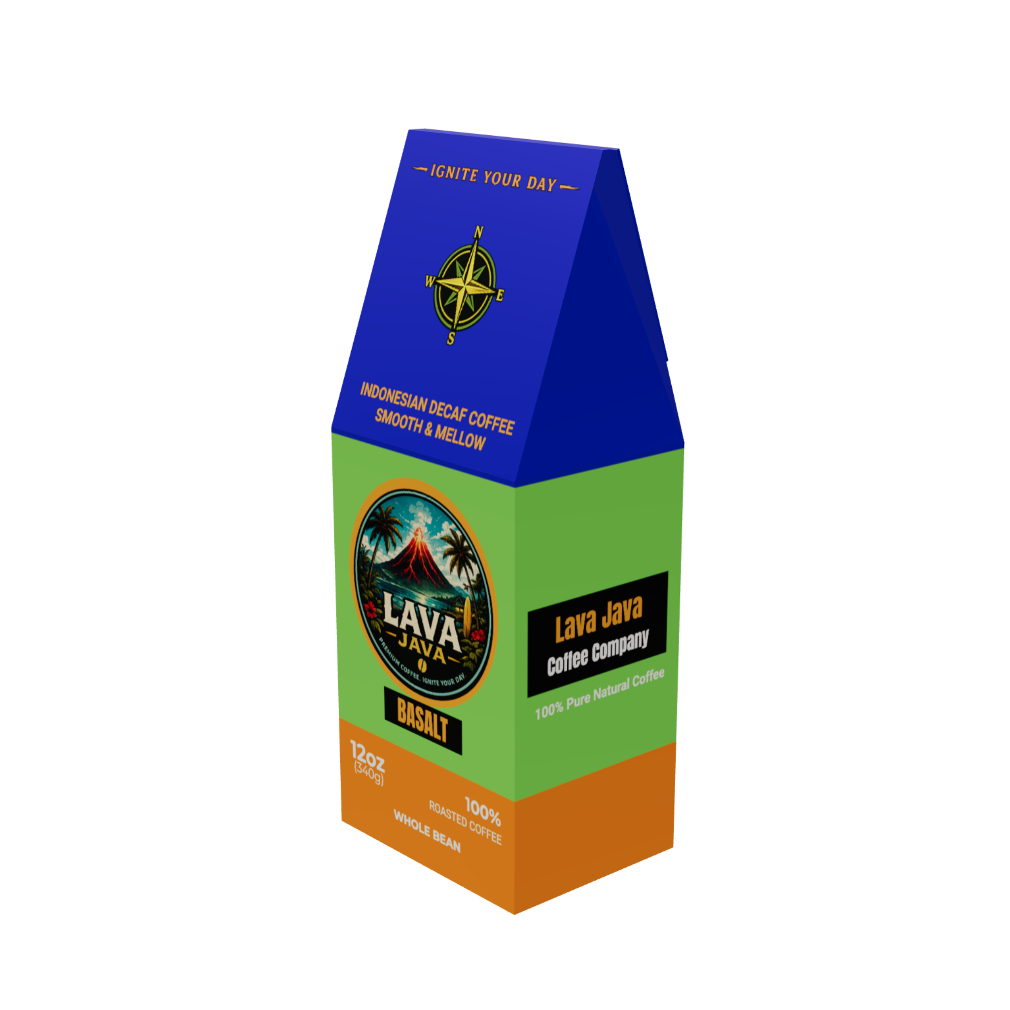Basalt Decaf — decaf coffee from Indonesia, 12 oz bag