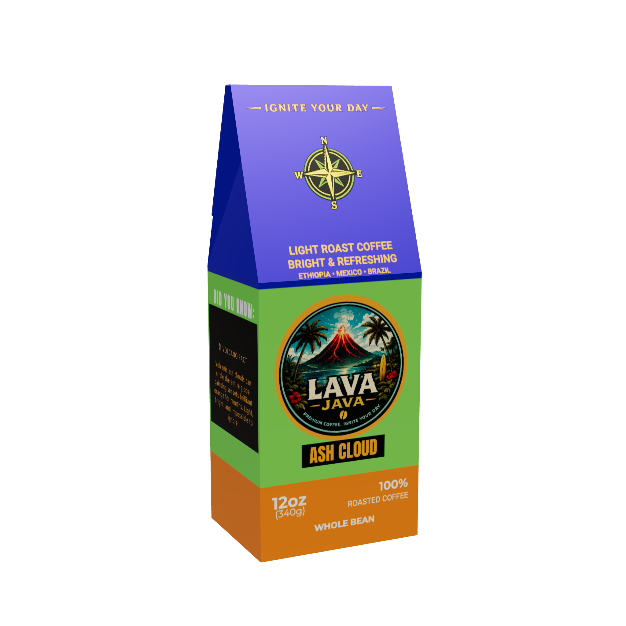 Ash Cloud — light roast coffee from Ethiopia, Mexico, Brazil, 12 oz bag