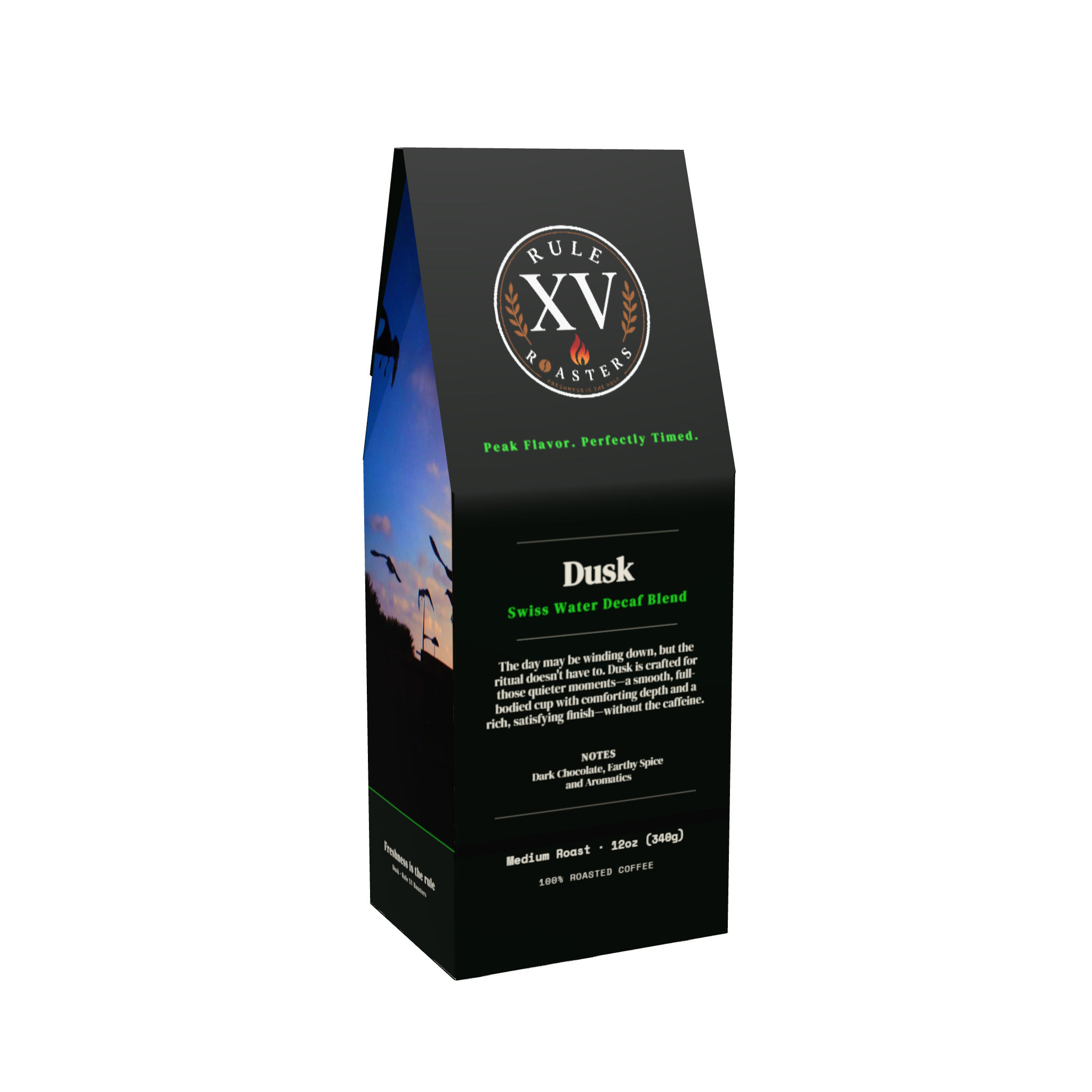Dusk — 12oz whole bean coffee from Rule XV Roasters