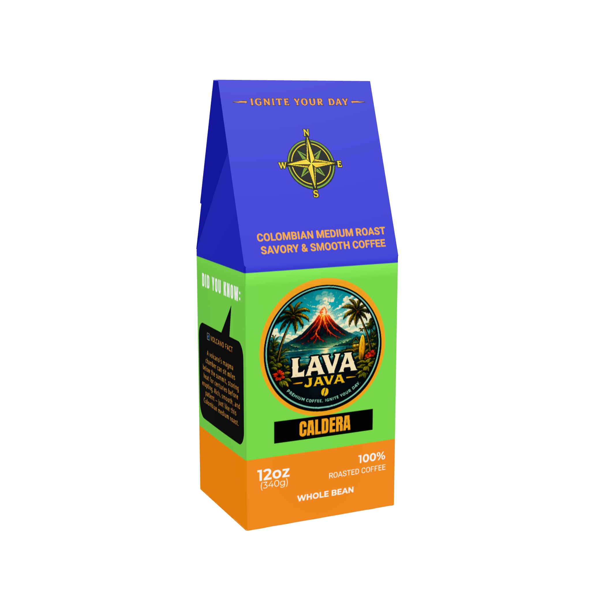 Caldera Colombian — medium roast coffee from Brazil, Colombia, Guatemala, 12 oz bag